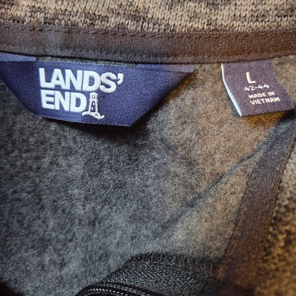 Land's End Men's Grey/Black Sweater Fleece Vest - Picture 3 of 3